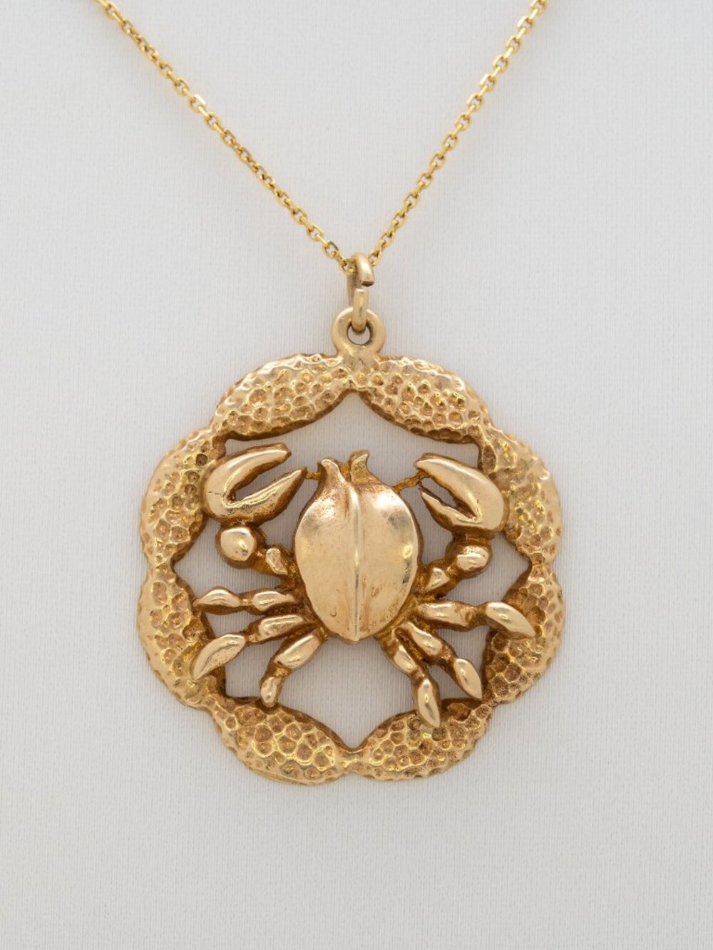Crab Pendant in Solid 14K Gold - Estate Piece, Chain Sold Separately